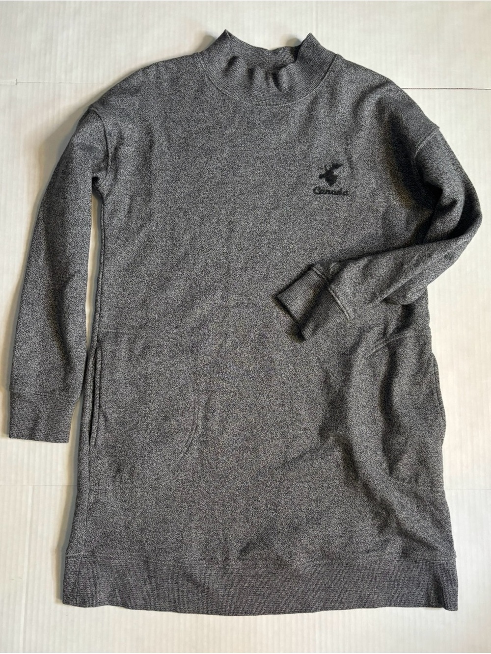 Canadians Women's Gray Long-Sleeve Mock Neck Sweater Dress size medium cozy